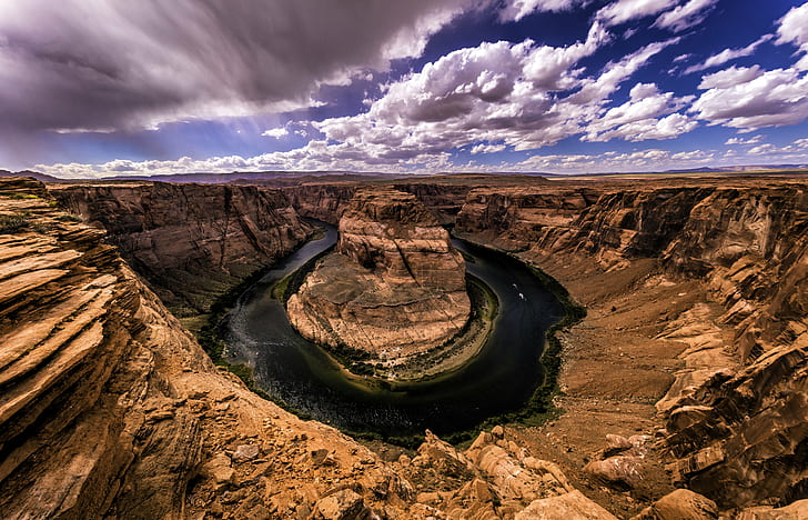 photography of grand Canyon, Horseshoe Bend, photography, grand Canyon  Arizona, Canon, 4L, Clouds, Coconino County, Color Image, Colorado River, River  Day, Horizontal, Idyllic, Landscape, Lookout, Meander, Nature, Outdoors, Page, River, Scenic, View, Sky, USA, United States of America, Sony-a7Rii, EF-mount, lens, arizona, desert, scenics, canyon, geology, grand Canyon National Park, famous Place, rock - Object, HD wallpaper