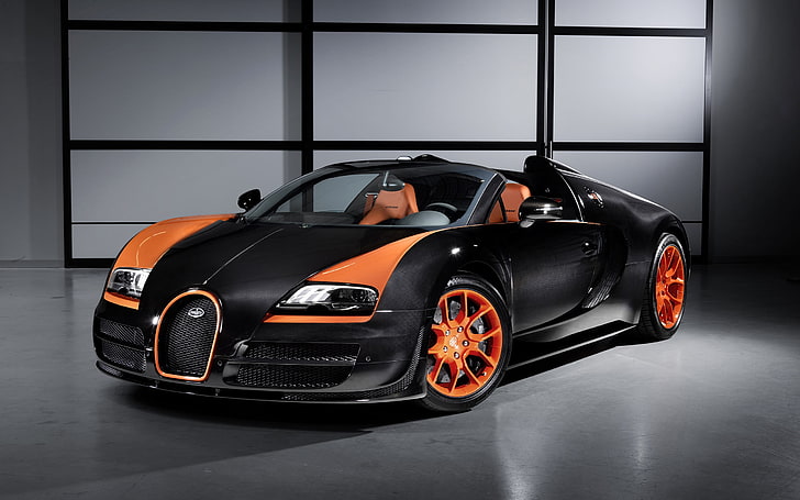 Bugatti Veyron Grand Sport Vitesse, mobil, garasi, Wallpaper HD