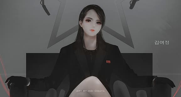 아니메, 애니메이션 소녀들, Aoi Ogata, 팬 아트, 독재자, HD 배경 화면 HD wallpaper