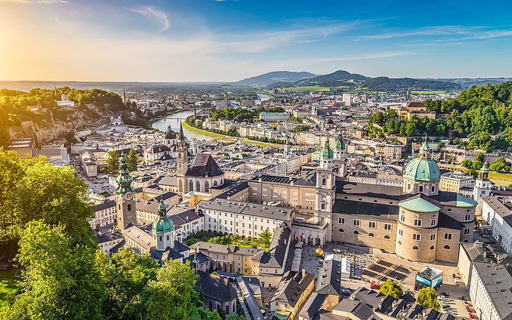 Cities, Salzburg, Austria, City, Europe, HD wallpaper