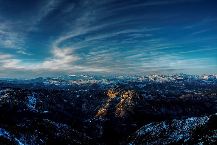 ทิวทัศน์ภูเขาทิวทัศน์ธรรมชาติการถ่ายภาพท้องฟ้าภูเขาเมฆมุมมองไกล, วอลล์เปเปอร์ HD