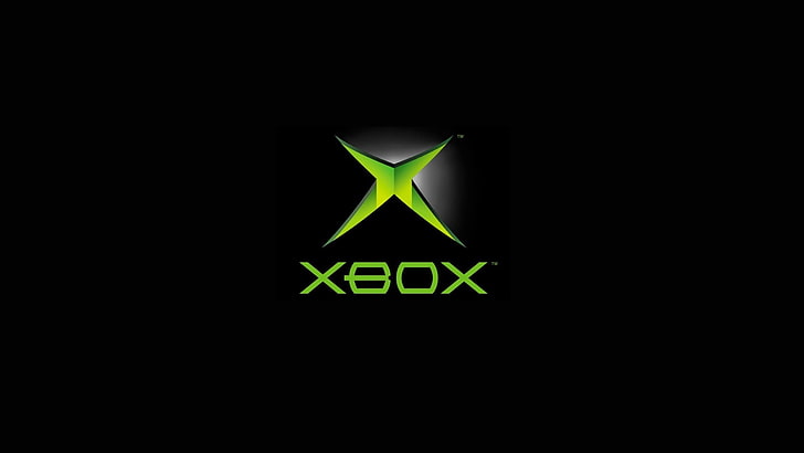 Xbox, czarne tło, gry wideo, logo, Microsoft, Tapety HD