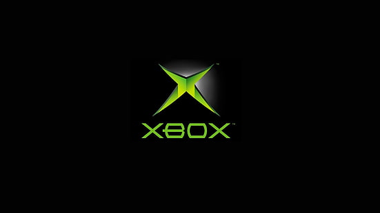 Xbox, svart bakgrund, videospel, logotyp, Microsoft, HD tapet HD wallpaper