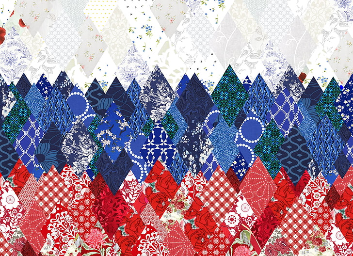 blå, röd och vit blommig digital tapet, mönster, flagga, Ryssland, ryska, Sochi, 2014, olympiska, mönster, HD tapet