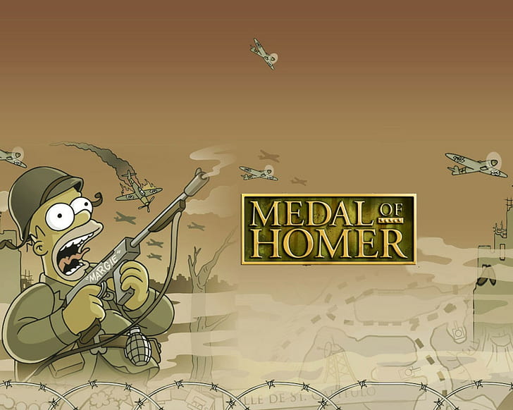 Medal of Homer Medal of Honor Homer The Simpsons HD, cartoon/comic, the, simpsons, homer, honor, medal, HD wallpaper
