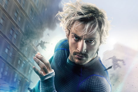 Avengers Quicksilver tapeta, fikcja, superbohater, komiks, Aaron Taylor-Johnson, Quicksilver, Pietro Maximoff, Avengers: Age of Ultron, The Avengers: Age Of Ultron, Tapety HD HD wallpaper