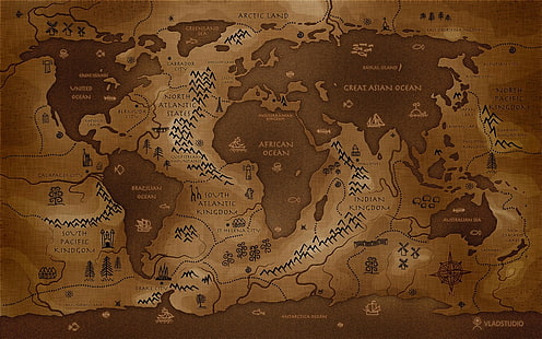 dünya dünya haritası harita ters ters vladstudio sepya, HD masaüstü duvar kağıdı HD wallpaper