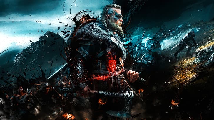 viking, valhalla, Battle Gear, fighting, HD wallpaper