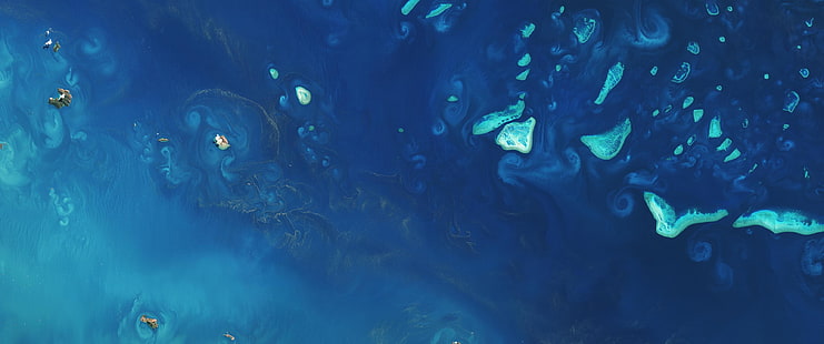 ultrawide, space, blue, HD-Hintergrundbild HD wallpaper