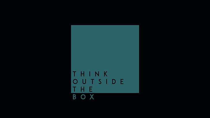 Think Outside The Box, простой фон, простой, мотивационный, цитата, минимализм, HD обои