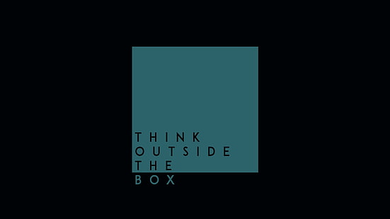 Think Outside The Box, simple background, simple, motivational, quote, minimalism, HD wallpaper HD wallpaper