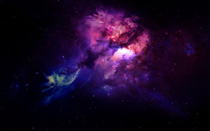 галактика цифровые обои, космос, туманность, космическое искусство, цифровое искусство, HD обои