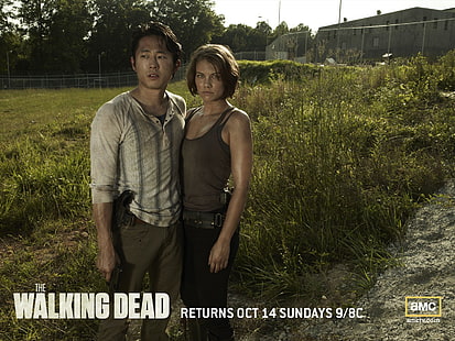 Fernsehserie, The Walking Dead, Glenn Rhee, Horror, Lauren Cohan, Maggie Greene, Steven Yeun, HD-Hintergrundbild HD wallpaper