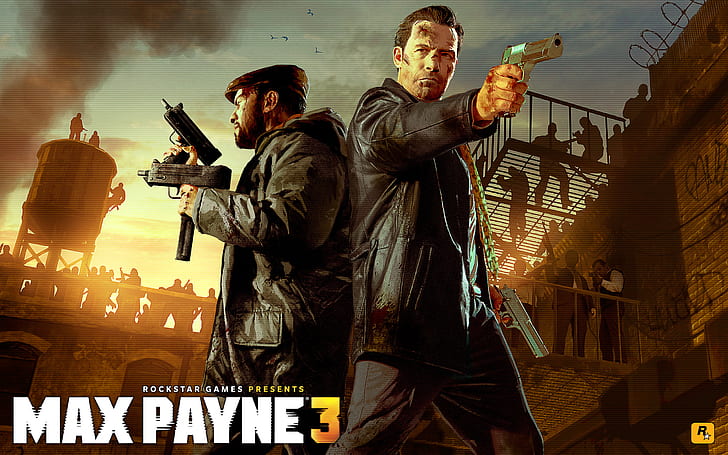 broń, maszyna, bandyci, DLC, Uzi, pustynny orzeł, Max Payne 3, Max Payne, Rockstar Games, broń, Walka w niebie, Raul Passos, Deathmatch Made in Heaven, Tapety HD