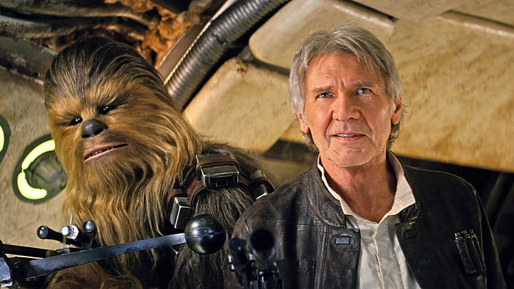 Star Wars Chewbacca, background, Star Wars, Han Solo, Chewbacca, The Force Awakens, Episode VII, Episode 7, HD wallpaper