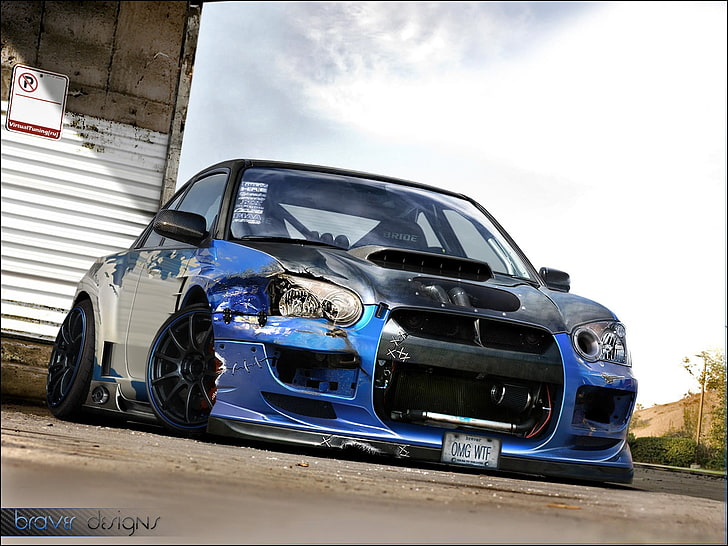 blau und schwarz Auto Screenshot, Subaru, Subaru Impreza, Auto, Sportwagen, Tuning, HD-Hintergrundbild