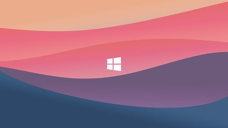 минимализъм, колоритен, Windows 10, лого, градиент, HD тапет