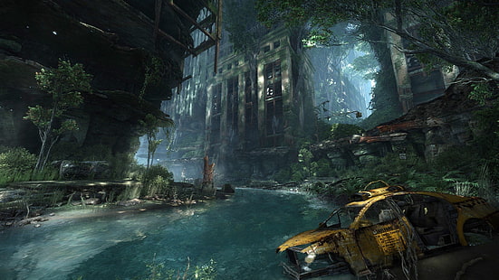 abandoned, city, crysis, destroyed, game, games, video, water, HD wallpaper HD wallpaper
