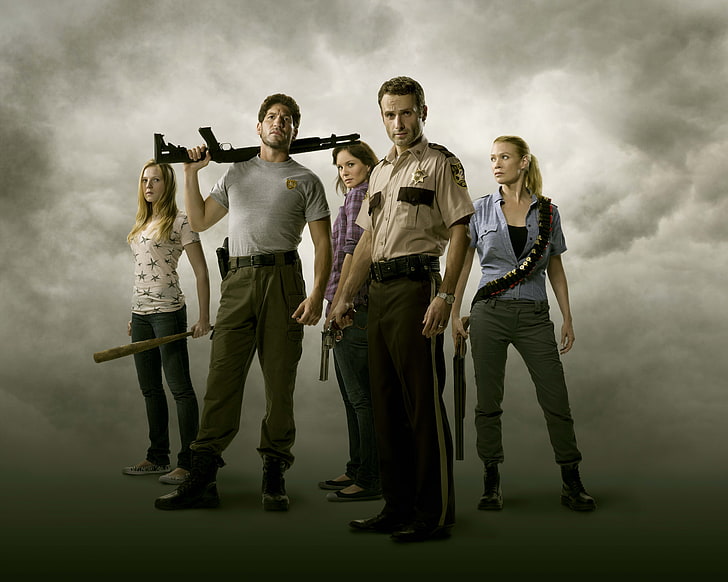 Sarah Wayne Callies, Andrew Lincoln, The Walking Dead, Jon Bernthal, Laurie Holden, Emma Bell, Fondo de pantalla HD