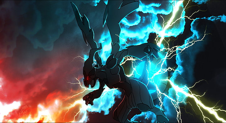 illustration de monstre, Pokémon, Zekrom (Pokemon), Fond d'écran HD