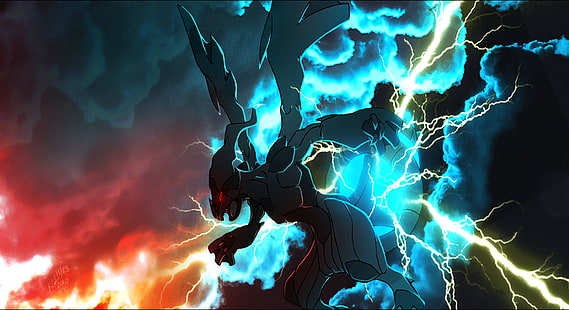 ilustracja potwora, Pokémon, Zekrom (Pokemon), Tapety HD HD wallpaper