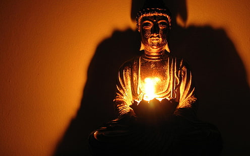 بوذا ، التأمل ، الروحية ، البوذية ، الشموع ، الدين، خلفية HD HD wallpaper