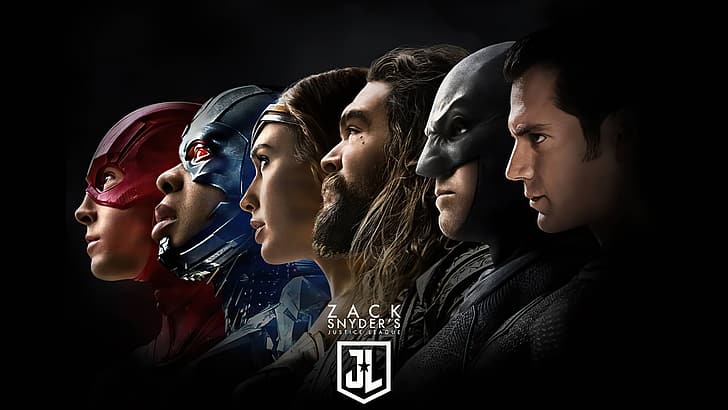 Justice League de Zack Snyder, Superman, Batman (2021), Flash, Wonder Woman, Cyborg (DC Comics), Aquaman, DC Comics, Warner Brothers, Fond d'écran HD