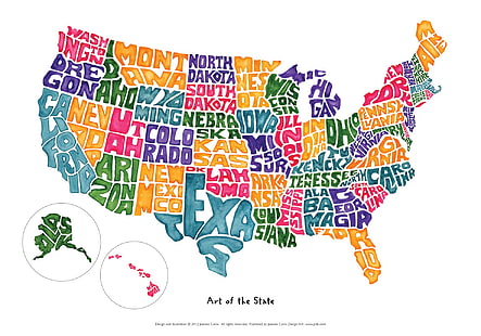 Разни, карта на САЩ, карта, САЩ, карта на Съединените американски щати, карта на САЩ, HD тапет HD wallpaper