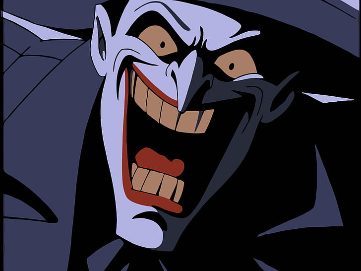 Бэтмен, Джокер, мультфильм, открытый рот, HD обои