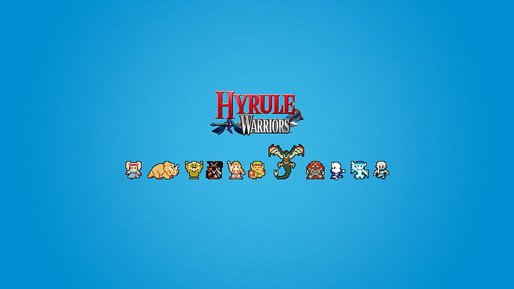 Wallpaper Hyrule Warriors, The Legend of Zelda, game retro, minimalis, 8-bit, Tautan, Princess Zelda, Hyrule Warriors, Wallpaper HD
