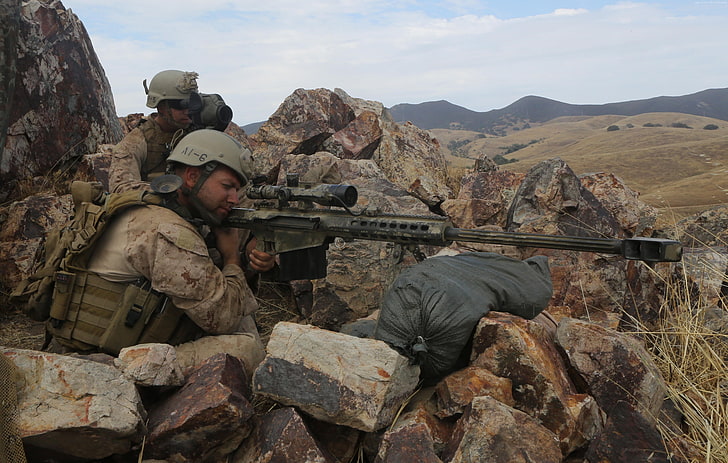 scope, М107, Barrett, M82A1, Light fifty, sniper rifle, M82, sniper, mountain, U.S. Army, HD wallpaper