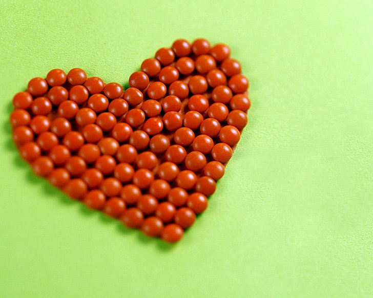 сердце шоколадное, сердечко, шарики, фон, ярко, HD обои