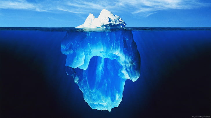 синий, айсберг, природа, HD, вода, HD обои