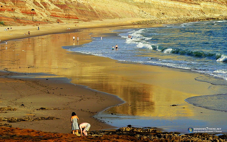 Linda Praia, bonito, praia, pessoa, agua, natureza, alam, dan lanskap, Wallpaper HD