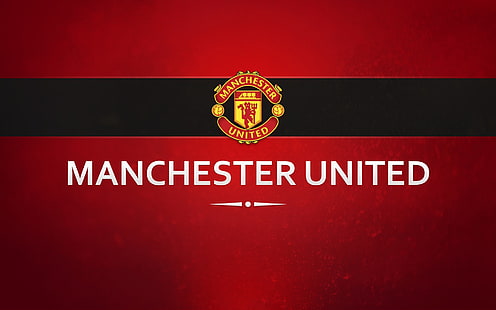 Logo Manchester United, Inghilterra, rosso, bianco, calcio, nero, Sfondo HD HD wallpaper