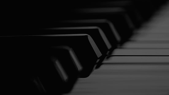 белые и черные клавиши клавиатуры, музыка, пианино, музыкальный инструмент, HD обои HD wallpaper