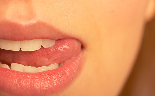 bocas, labios jugosos, labios, cara, lenguas, mujeres, modelo, Fondo de pantalla HD HD wallpaper