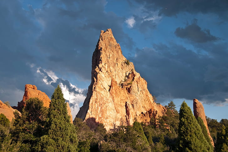 brown concrete rock formation photo during daytime, Garden of the Gods, brown, concrete, rock formation, photo, daytime, nature, mountain, landscape, rock - Object, scenics, outdoors, famous Place, sky, HD wallpaper