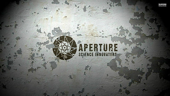 Aperture Science Innovatorsロゴ、Aperture Laboratories、ポータル（ゲーム）、ビデオゲーム、グレー、 HDデスクトップの壁紙 HD wallpaper