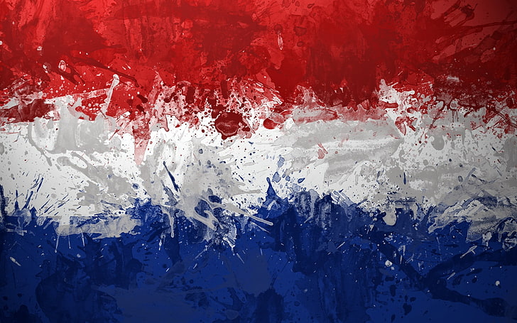 белый, красный и синий абстрактное искусство иллюстрации, голландия, справочная информация, нидерланды, королевство, текстура, цвет, HD обои