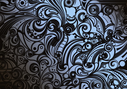 doodle art, curls, graphics, circles, HD wallpaper HD wallpaper