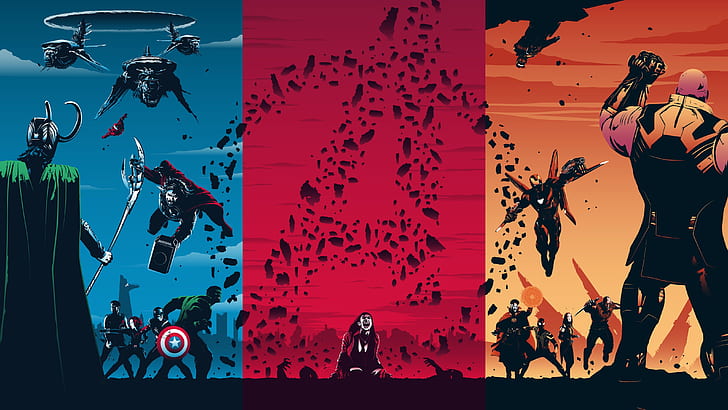 Film, Avengers: Infinity War, Black Widow, Captain America, Doctor Strange, Drax The Destroyer, Hawkeye, Hulk, Iron Man, Loki, Mantis (Marvel Comics), Scarlet Witch, Spider-Man, Star Lord, Thanos, Thor, Sfondo HD