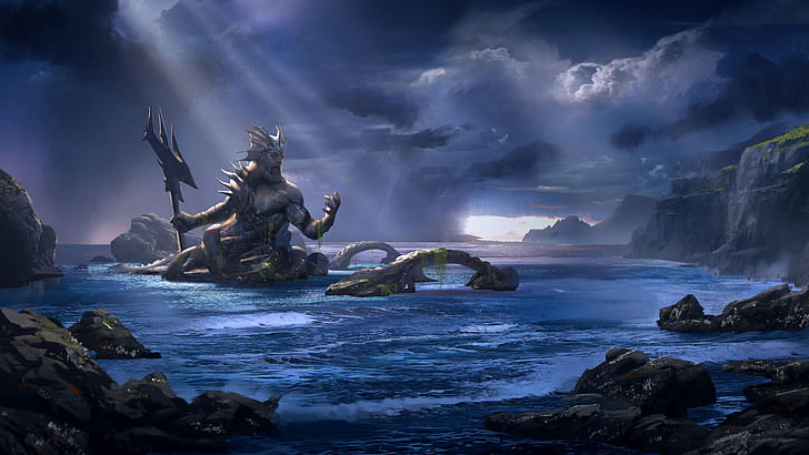 God of War Ascension Poseidon, ascension, Poseidon, HD wallpaper