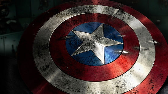 キャプテンアメリカンシールド、シールド、スーパーヒーロー、キャプテンアメリカ、マーベルコミック、 HDデスクトップの壁紙 HD wallpaper
