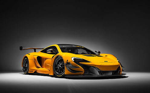 voiture, McLaren 650S GT3, jaune, Fond d'écran HD HD wallpaper