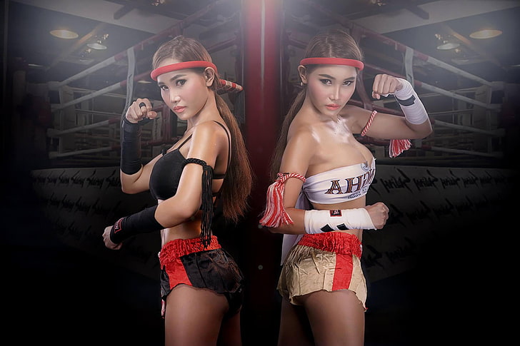 Asiática, kickboxing, Muay Thai, HD papel de parede