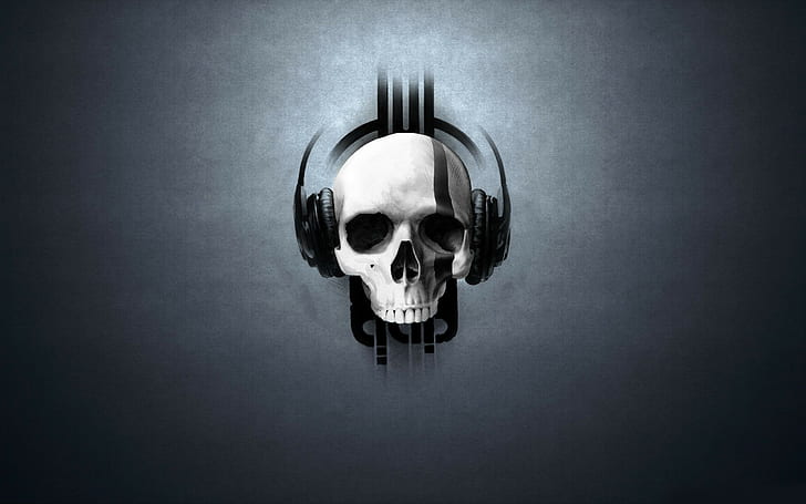 skull, music, HD wallpaper