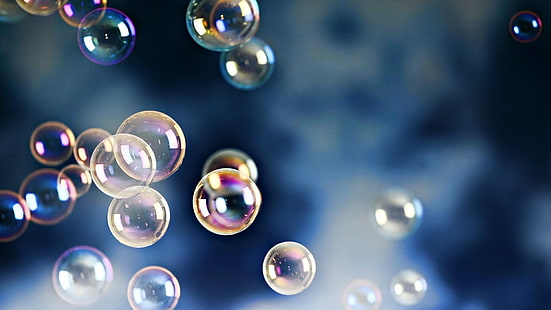 Ilustración de burbujas, burbujas, Fondo de pantalla HD HD wallpaper