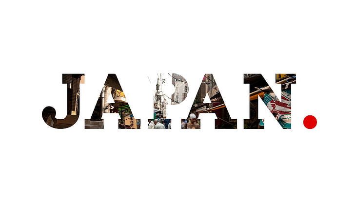 Japan text poster, Japan, typography, artwork, white background, HD wallpaper