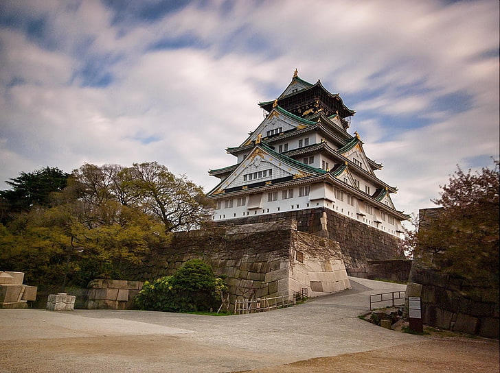 Замъци, замъкът в Осака, HD тапет
